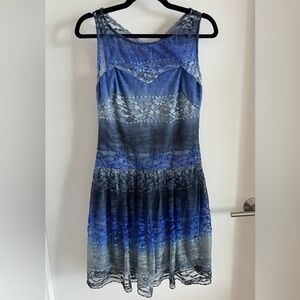 Betsey Johnson | Sleveless Blue Lace Ombre Dress 6